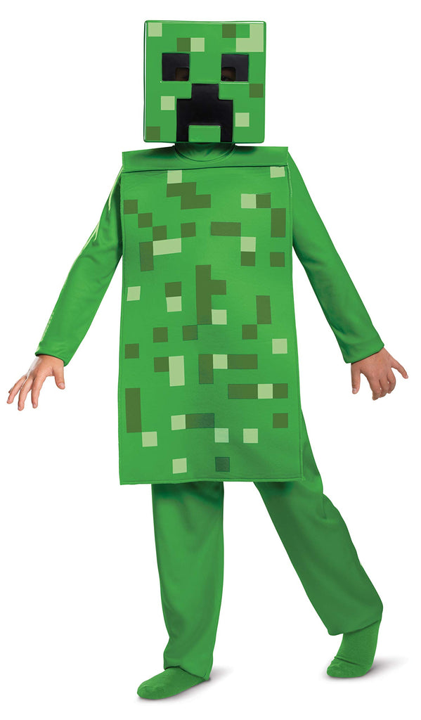 Disguise Minecraft Creeper Boys' Jumpsuit Costume Green, L (10-12) - Green #2 / L (10-12) #3