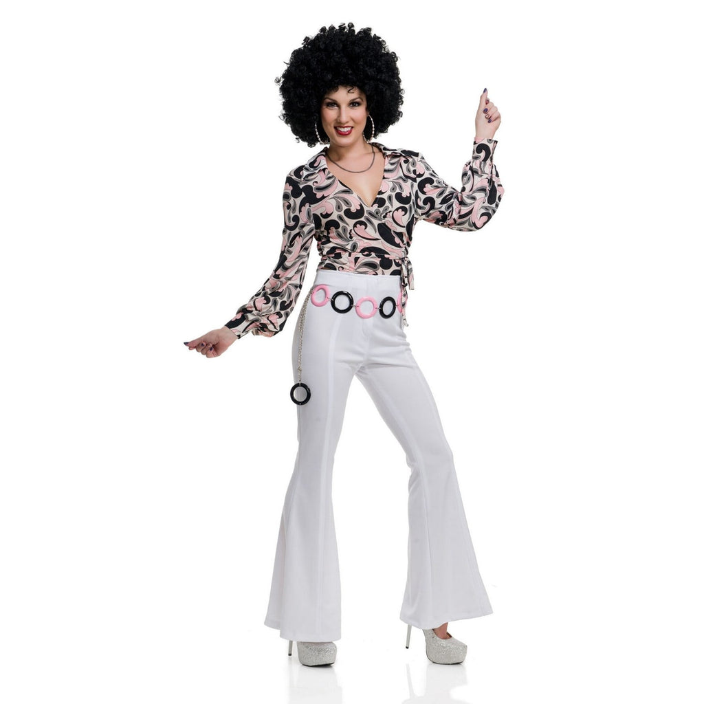 Charades Women's 1970's Paisley Costume Disco Shirt - Medium