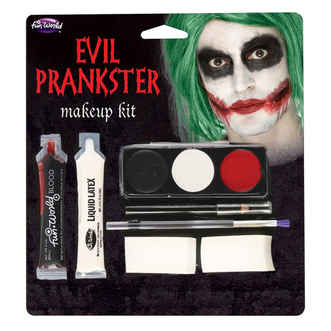 Fun World Unisex-Adult's Halloween Evil Prankster/Joker Make Up Kit, Multi, standard