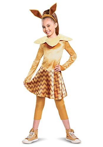 Disguise Pokemon Eevee Costume for Kids, Girls Deluxe Character Outfit, Child Size Medium (7-8) Brown (90760K)