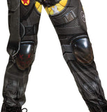 Apex Legends Mirage Costume, Video Game Inspired Muscle Padded Jumpsuit and Mask, Child Size Large (10-12)