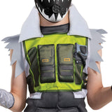 Apex Legends Octane Costume, Video Game Inspired Muscle Padded Jumpsuit and Mask