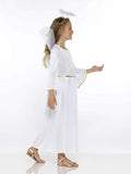 Angel Costume - Halloween Girl's Angelic Dress, Halo, Wings, White, Small