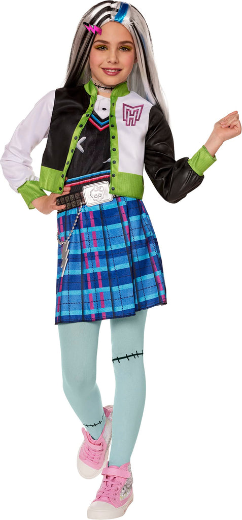 InSpirit Designs Monster High Kids Frankie Stein Costume | Officially Licensed | Kids sizing available in S-XL | Green dress with matching accessories, Medium