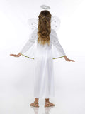 Angel Costume - Halloween Girl's Angelic Dress, Halo, Wings, White, Small