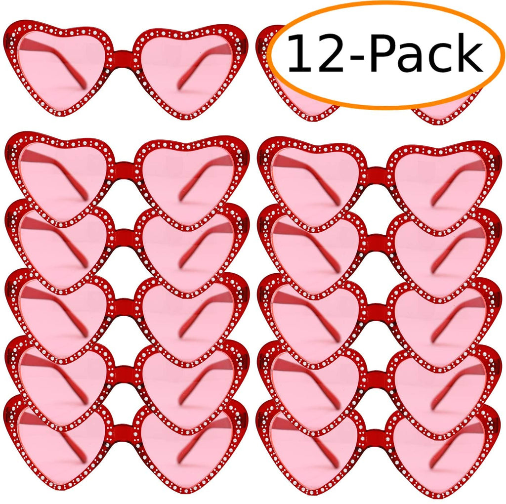 Rhinestone Red Heart Shaped Party Favor Sunglasses, Valentine's Day