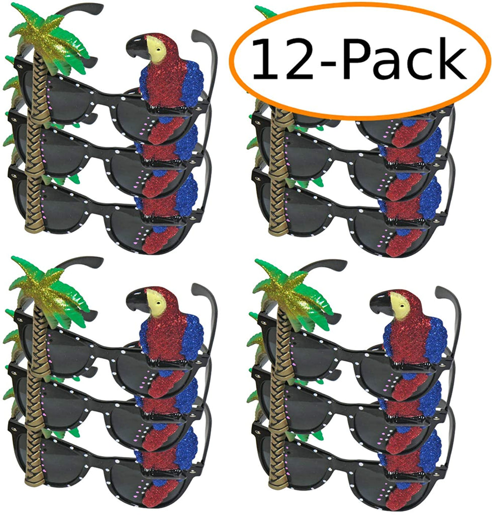 Tropical Sunglasses Novelty Palm Tree and Parrot Sunglasses