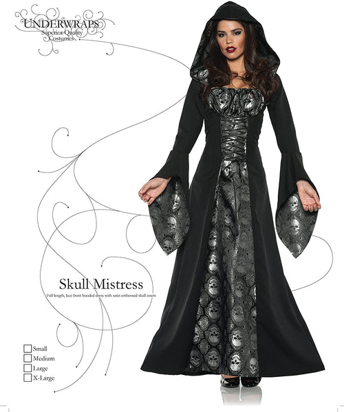 Underwraps Skull Mistress Womens Gothic Witch Robe Halloween Costume –  Fantasia Inc