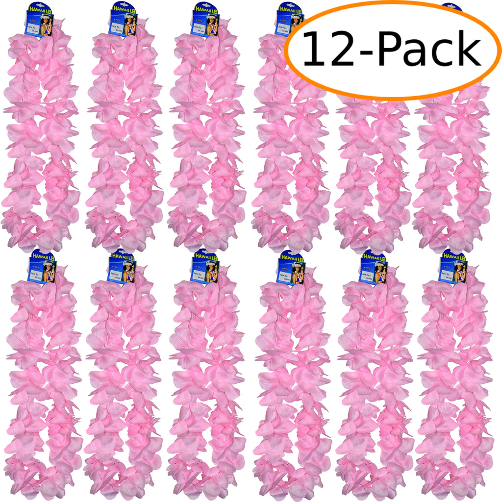 1 Dozen Lush 48" Hawaiian Leis - Pink
