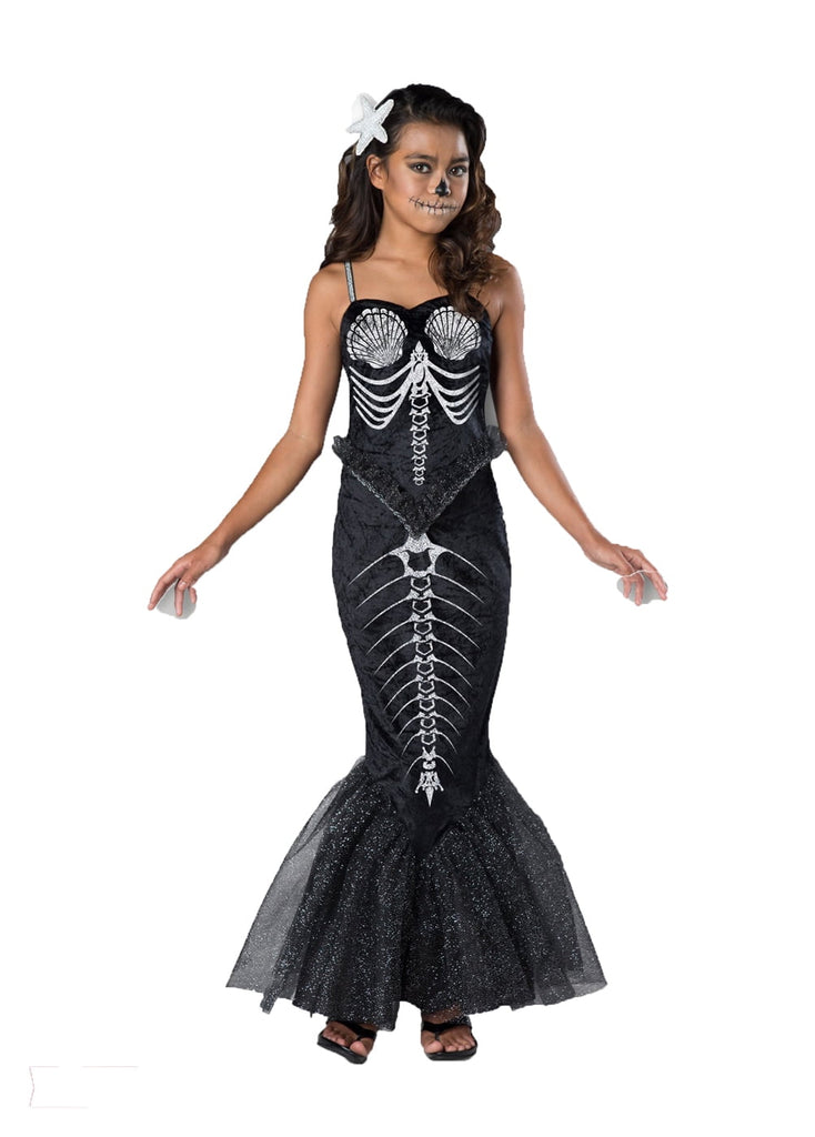 Girl's Skeleton Mermaid Costume - Medium