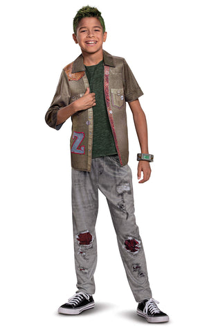 Zed Zombies Costume, Disney Zombies-2 Character Outfit and Z-Band, Classic Child Size Medium (7-8), Green