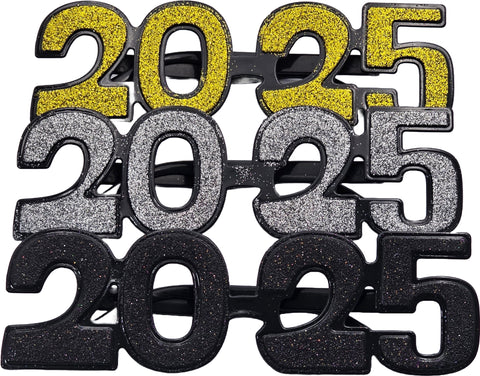 2025 Glitter Glasses - 12 pack Assorted Colors