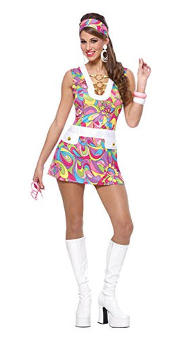 60s Groovy Chic Sexy Adult Halloween Costume Size 12-14 Large, White, Large - Large #4 / not available 1