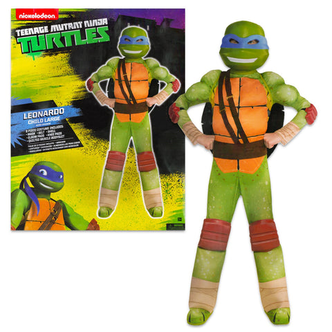 Teenage Mutant Ninja Turtles Costumes for Boys - TMNT Halloween Costume for Kids with Muscle Bodysuit, Mask, Shell, More (Raphael, 12-14) - 12-14 #6 / Leonardo #7