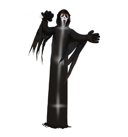 Fun World Ghost Face Lawn Inflatable, 12' Tall, Black
