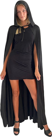 Full Length Hooded Cape - Black