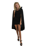 Mid-Length Collared Cape - Black
