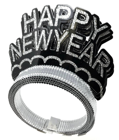 Happy New Year Paper Tiara 6 ct - Silver