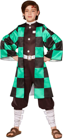 InSpirit Designs Demon Slayer: Kimetsu no Yaiba Kids Tanjiro Komada Costume | Officially Licensed | Cosplay Costume | Group Costume | Anime Costume