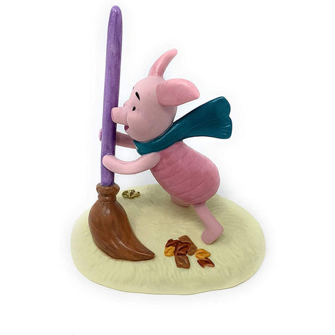 Pooh & Friends Disney Piglet with Broom - Happy Windsday Porcelain Figurine