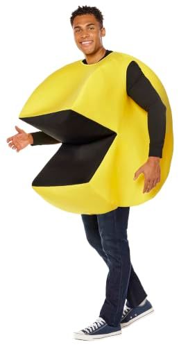 Adult Pac-Man Foam Costume Unisex Video Game Character Outfit | Yellow Sleeveless Tunic