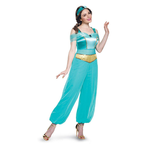 Disguise Women's Jasmine Deluxe Adult Sized Costume, Turquoise, L 12-14 US - L (12-14) #3