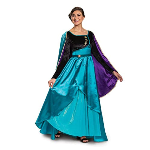 Disguise womens Anna Costume, Official Disney Frozen 2 Anna Dress Adult Sized Costumes, Teal & Black, Large 12-14 US