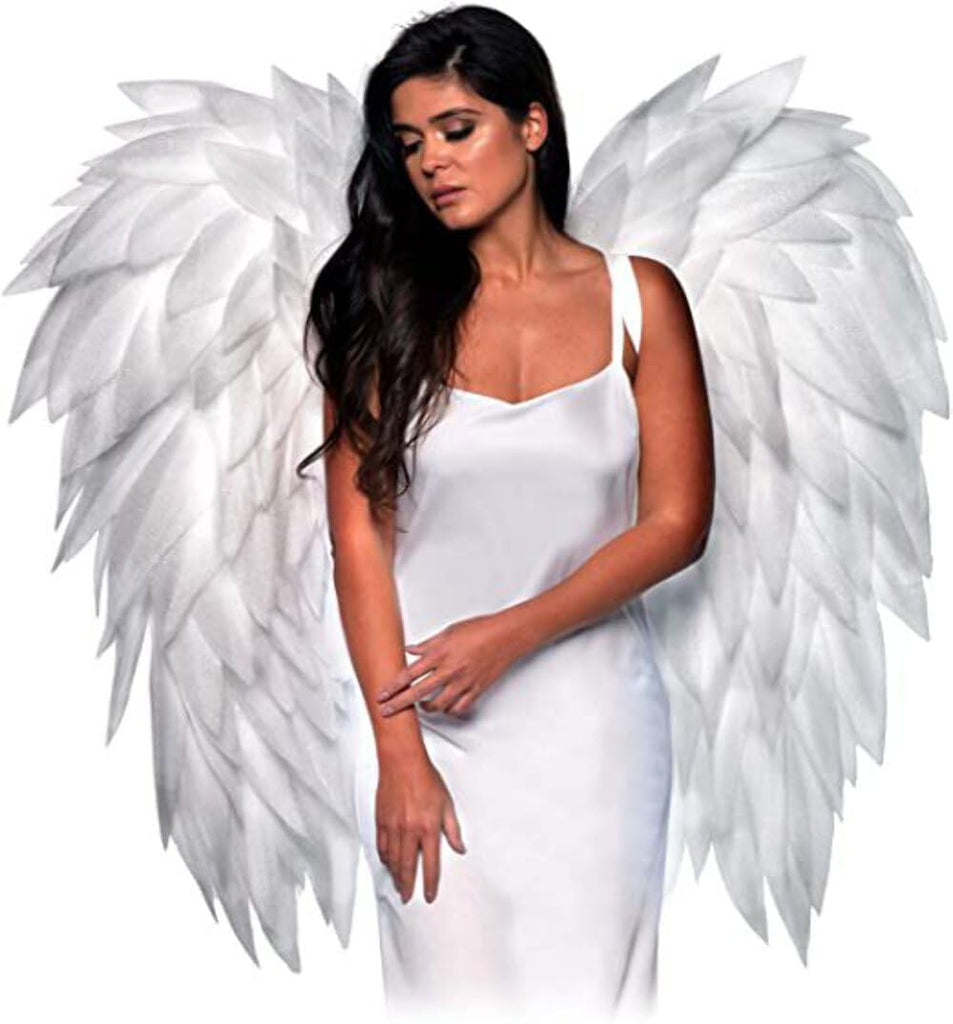 UNDERWRAPS Large Costume Angel Wings - Adult Huge Angel Wings Halloween Costume, 5 Feet Long Photoshoot Prop Wings for Men & Women, (Full Length Wings, White) (30678 OS)