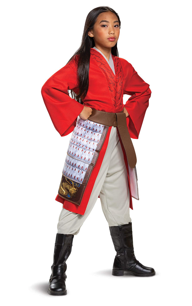 Disguise Mulan Costume for Girls, Deluxe Disney Live Action Movie Hero Dress Up Character Outfit, Kids Size Small (4-6x) Red (79474L)