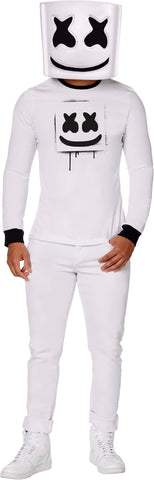 InSpirit Designs Marshmello Adult Shirt and Mask Costume Kit | Officially licensed | S-XL Sizing available