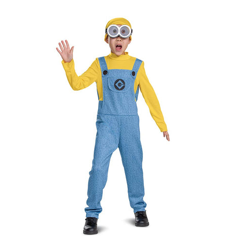 Bob Minions Costume for Kids, Official Minion Jumpsuit Outfit with Goggles and Hat, Classic Size Medium (7-8) Multicolored - Small (4-6) #3