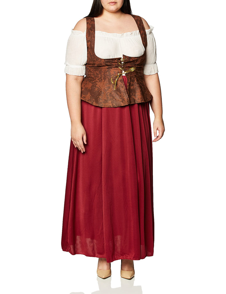 Costume Culture Women's Peasant Lady Costume, Burgundy/Brown, Large