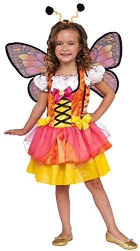 Rubie's Child's Glittery Orange Butterfly Costume, Large