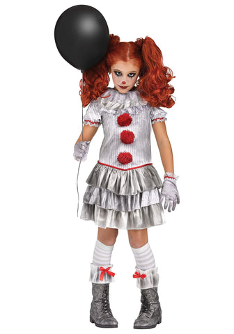 Carnevil Clown Costume for Girls Medium