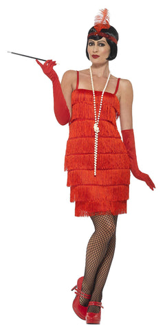 Smiffys Red Flapper Short Dress Adult/Plus Costume, Small