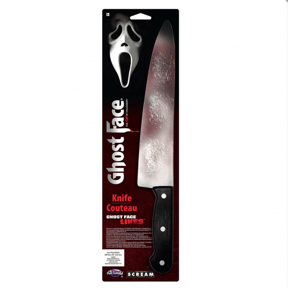 Fun World Ghostface 15-Inch Bloody Butcher Knife, Standard