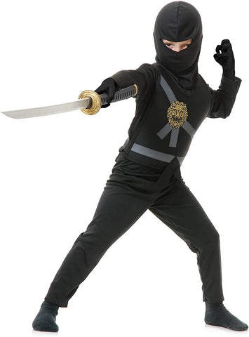 Charades Child's Ninja Avenger Costume, Black, Large