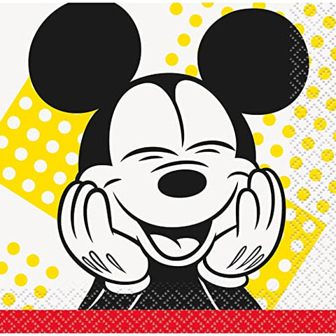 Unique Disney Mickey Mouse Party Beverage Napkins - 16 ct