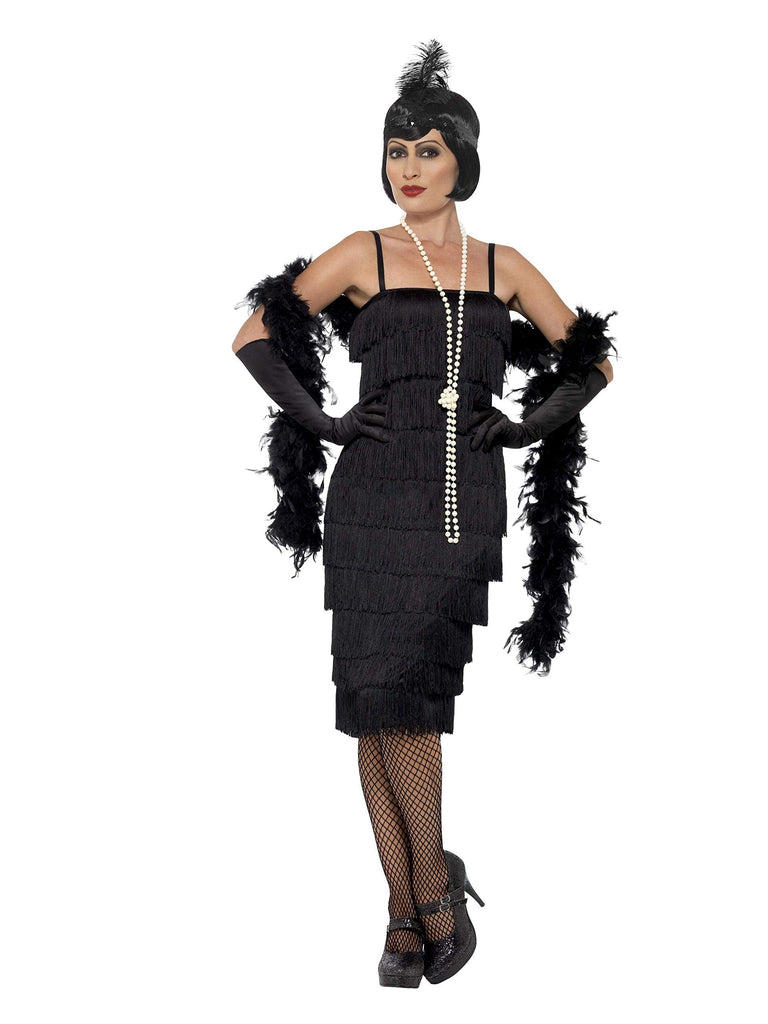 Smiffys Men's XXL-US Size 22-24 Flapper Costume, Black
