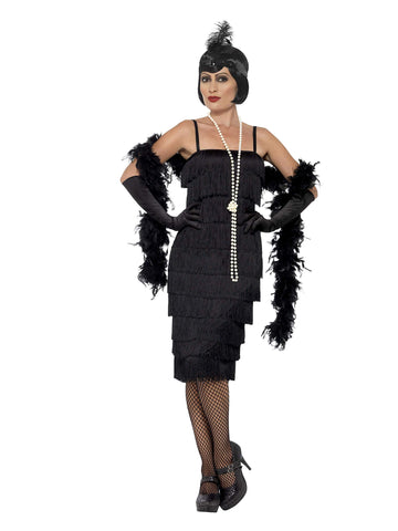 Smiffys Men's XXL-US Size 22-24 Flapper Costume, Black