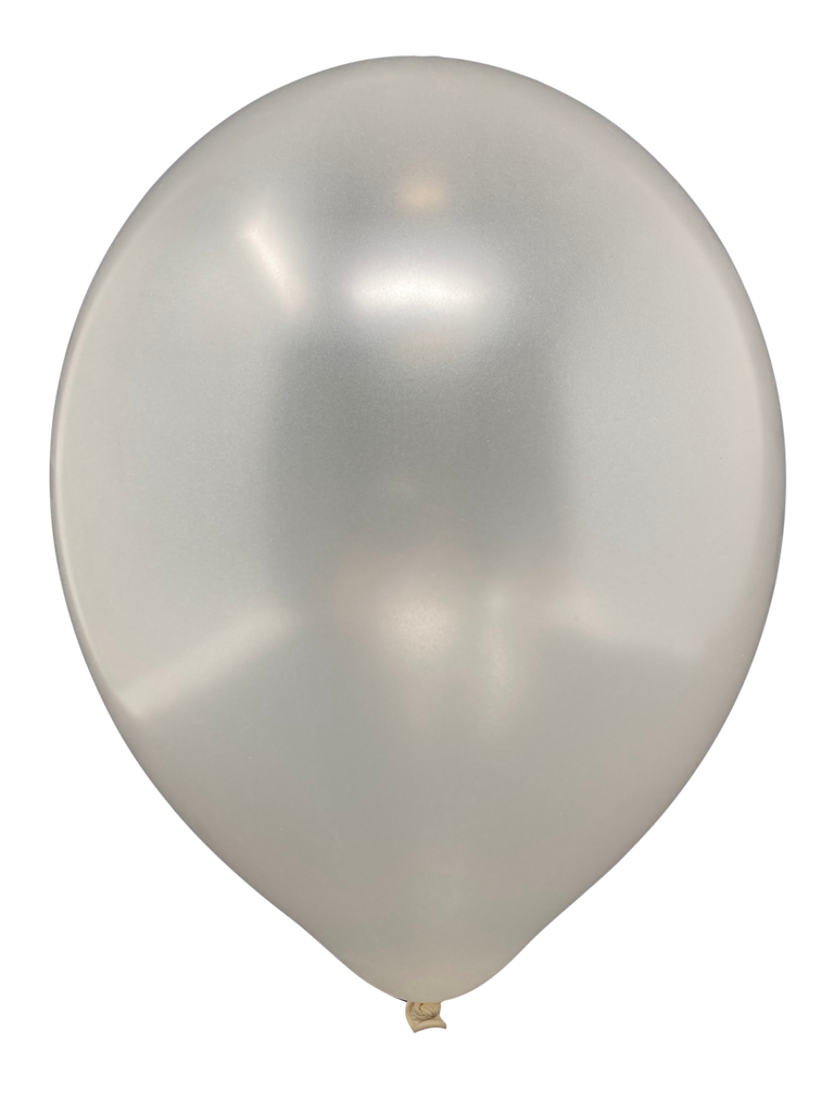12" Metallic Latex Balloons - 50 Count - White