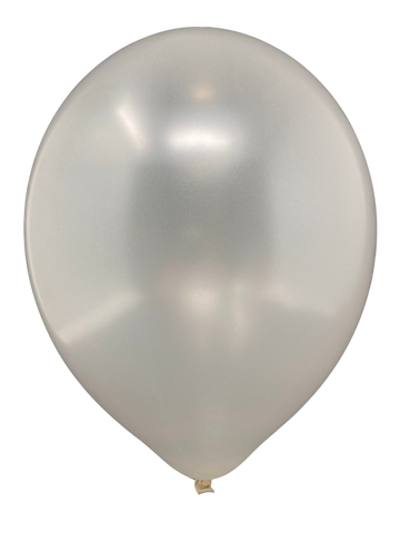 12" Metallic Latex Balloons - 50 Count - White