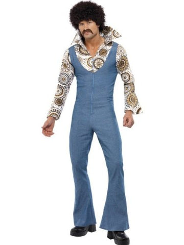 Smiffys mens Groovy Dancer Adult Sized Costume, Blue, M - US Size 38 -40