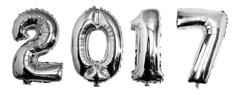 16" 2017 Silver Mylar Balloon Set