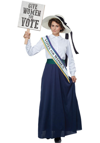 California Costumes Women's American Suffragette - Adult Costume Adult Costume, -White/Navy, X-Small