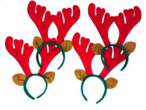 Christmas Deer Head Bopper - Red Antlers