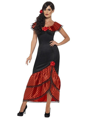 Smiffys Women Flamenco Senorita Adult Sized Costume, Black, L - US Size 14-16