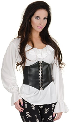UNDERWRAPS Women's Renaissance Blouse, White, X-Large