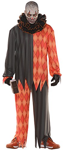 UNDERWRAPS Evil Clown Costume, Size: XX-Large Black, Orange