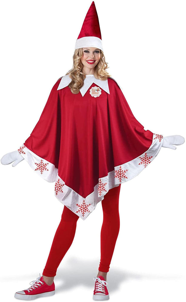 Fun World Adult Elf Shawl Costume, One Size Red/White